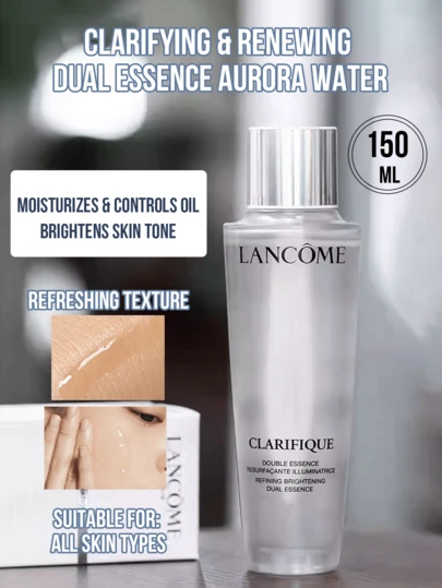 Lancôme 兰蔻 CLARIFIQUE 亮白双效精华，150ml 正装/50ml 中装/10ml 迷你装，高浓度亮白精华，恢复肌肤透亮光泽，保湿控油，提亮肤色，双效去角质，抛光肌肤表面，焕活肌肤内部，适合所有肤质，易于涂抹，适合日常护理。