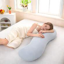 1 pieza Almohada de abrazo, Almohada de embarazo, Almohada para las piernas, Almohada lumbar, Gris claro - Gris Claro - Ver 1