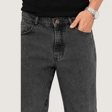 Balloon Pants Men's Jeans Bag Wide Leg Streetwear Faded Graphite Gray - Xám - Xem 10