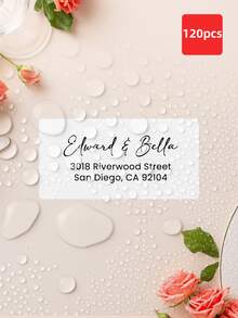 1/30/60/120/240/480pcs Personalized Address Labels, Personalized Wedding Address Labels, Customized Return Address Stickers Suitable For Cards, Envelopes, Waterproof And Oil-Proof Stickers, Transparent Stickers, Multi-Functional, Decorative, Exquisite, Fashionable, High Quality, Unique Stickers, Perfect For Tea Room, Home, Garden, Office Decor, Ideal Gift For Him, Her, Family, Friends, Couples, Perfect For Wedding, Anniversary, Valentine's Day, Mother's Day, Birthday, Father's Day, Graduation - White - View 21