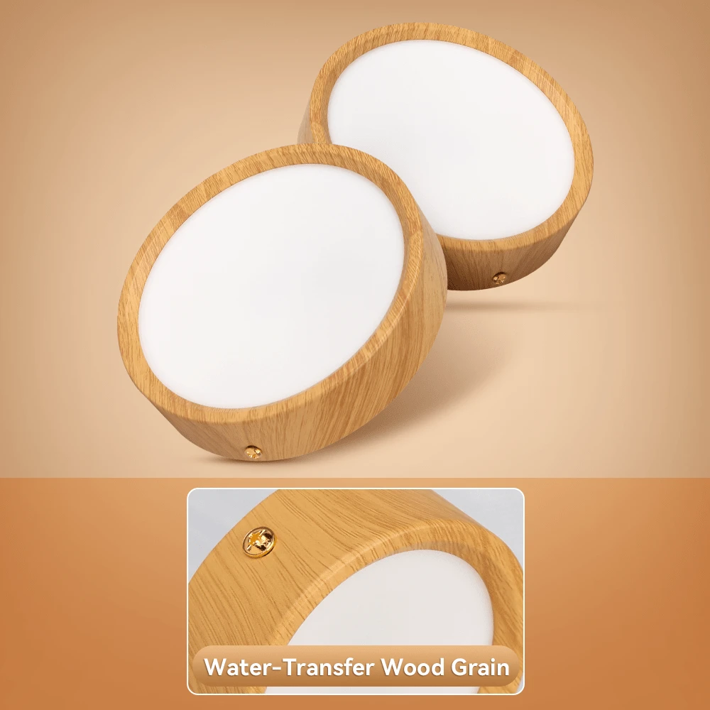 2026 LED Recessed Light, Wooden Ceiling Light, 3-Color Dimmable, Indoor Decorative Flush Mount Downlight, Recessed Lamp, 85-265V, Suitable For Home Ceiling/Living Room/Hallway/Room/Foyer/Kitchen/Bedroom/Wall/Exhibition Hall/Dining Room/Store/Bar/Balcony/Clothing Store/Entrance - Surface Mounted Downlight - View 1