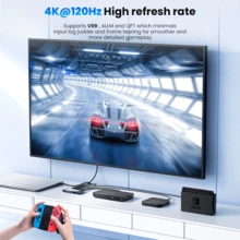 Llano HDTV 2.1 Switch, 4 In 1 Out 8K HDTV Switch With IR Remote Control, Supports VRR, CEC, HDR, Dolby Atmos, 4K@120Hz HDTV Switch Selector - Silver-4K - View 6