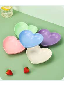 Heart-Shaped Household Bone Dish, Creative Tabletop Trash Plate, Multi-Purpose Serving Tray For Snacks, Fruits, Melon Seeds & Peels - Multicolor - View 3