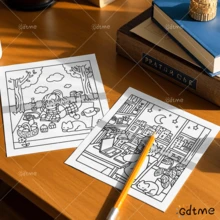 GDTME Coloring Book "My Life With Cats", 24 Pages Of Warm And Cute Moments, Relaxing Coloring Experience With Pearlescent Paper Cover. Suitable As Birthday Gift For Friends, Valentine's Day Or Women's Day Gift, Back To School Or Easter Gift, Coloring Hobby Stationery, Office Supplies. - Multicolor - View 5