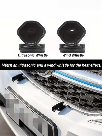 2pcs Technical Deer Whistle For Vehicles-Animal Repellent For Car/SUV/Truck/Motorcycle, Durable ABS Material (Matte/Polished Finish), Easy Bumper Or Grille Installation