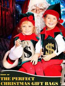 1pc Black Gold Foil 27*35cm Canvas Bag With Dollar Sign, Drawstring Coin Purse, Small Tote Bag With Dollar Print, Drawstring Bag With Printed Logo, Suitable For Daily And Holiday Use - Multicolor - View 4