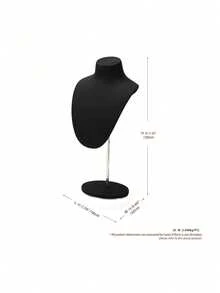 Oirlv 1 pieza Soporte de exhibición de joyas con cuello en posición vertical para exhibir anillos, aretes y collares, soporte de exhibición de joyas para mostrador de cocina, soporte de joyas de alta gama - Negro - Ver 11
