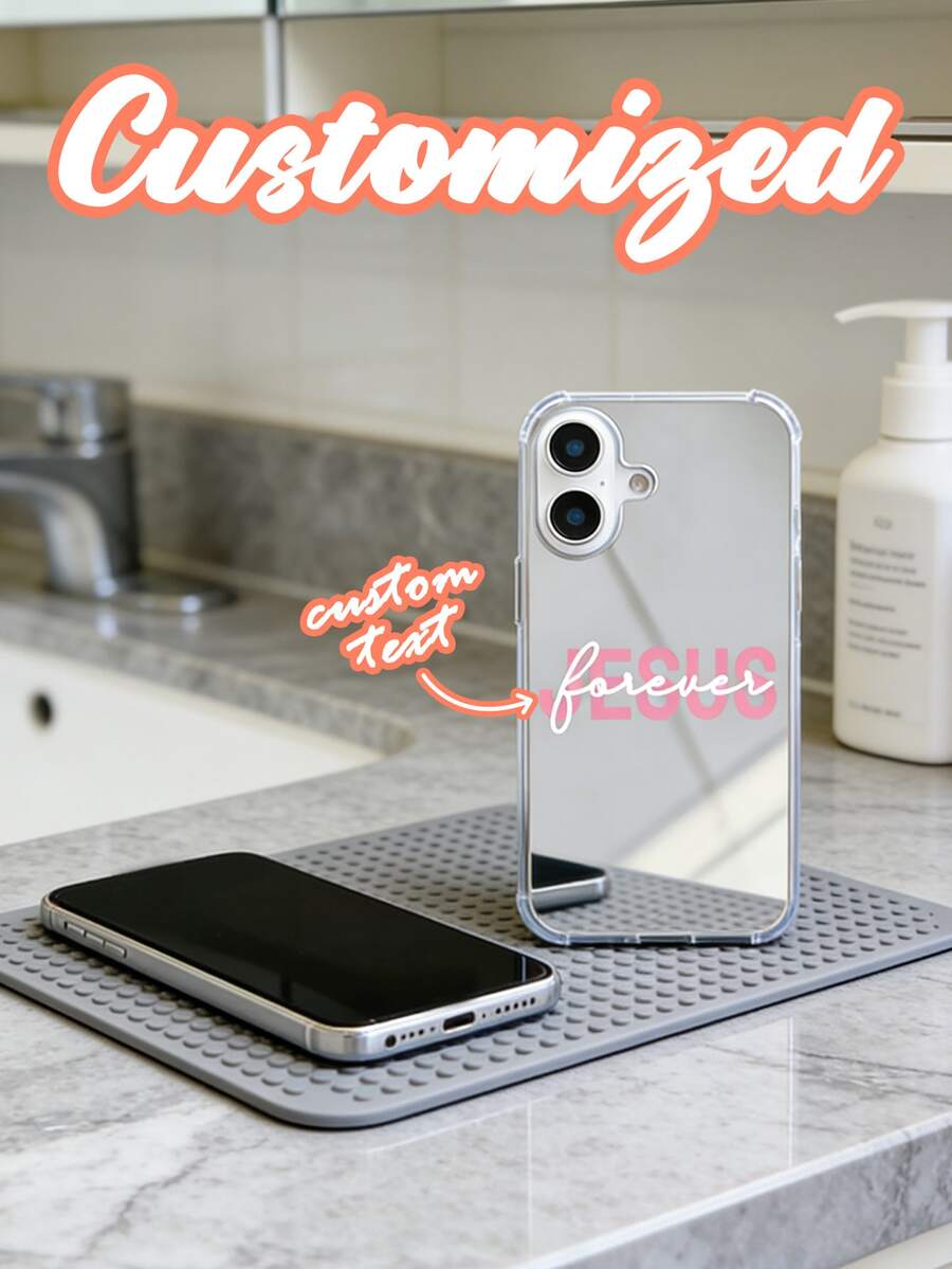 Customized Mirror Phone Case With Text: Carry Your Attitude With You, Lightweight And Anti-Drop, Can Also Be Your Style Identifier. Compatible With IPhone 13/11/17/16/14/15/15pro/15 Plus/15 Promax/7plus/8plus/X/Xs Max/Xr/11pro/12pro/13pro/14pro/12mini/13mini - Multicolor - View 1