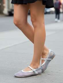 Women's Mary Jane Shoes With Straps, Buckle, Lightweight And Comfortable Mesh - Summer Release - Casual Shoes - 深灰色 - 查看 2