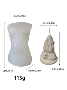 Silicone Candle Mold, Shaped As Two Hands Clasped Together - Perfect For Creating Unique Candles As Birthday And Holiday Gifts. These Molds Are Durable, Flexible, Heat-Resistant, And Easy To Clean. - White - View 5