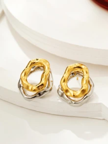 双不对称耳环一对，时尚女式饰品，日常穿搭装饰，百搭精致，生日礼物佳选。 - 耳環 - 查看 11