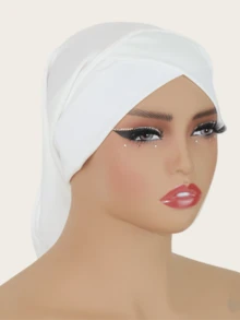 1件装女士时尚交叉头巾，弹性水晶亚麻材质，方便佩戴 - 水晶麻交叉頭巾 - 查看 17