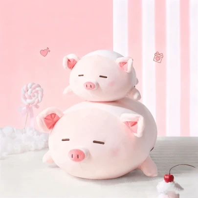25cm/9.84inch Squishy Pig Stuffed Doll Lying Plush Piggy Toy Animal Soft Plushie Pillow Comforting Birthday Gift For Room Sofa Decoration