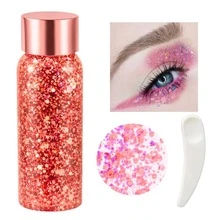 Holographic Chameleon Glitter Gel For Body And Face, Self-Adhesive Makeup Without Glue For Body, Face, Hair And Eyes, Parties And Festivals - Vàng hồng - Xem 1