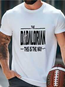 Mens Star Dad Shirt  ,Dadalorian Graphic Tee,  Mandalorian-Inspired Father's Day Shirt (With 4 Style ) T-Shirt - trắng - Xem 2