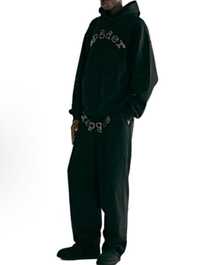SP5DER Hoodie , SP5DER Print Streetwear Hoodie Pant Unisex Oversized ,Sweatshirt For Men Women , Rhinestone Hoodies Womens Mens Sportswear Set - Đen/bộ - Xem 2