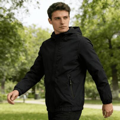 Chaqueta forrada de felpa, de moda, cálida, casual, adecuada para el uso diario y los deportes al aire libre de los hombres en otoño/invierno