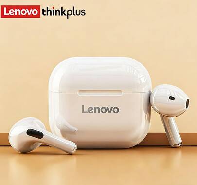  Auriculares inalámbricos Lenovo LP40 con control táctil, graves profundos, HD, Bluetooth, micrófono, TWS, baja latencia, cancelación de ruido, compatibles con teléfonos móviles, computadoras, AirPod, para trabajo, escuchar música, deportes, juegos, viajes y vacaciones