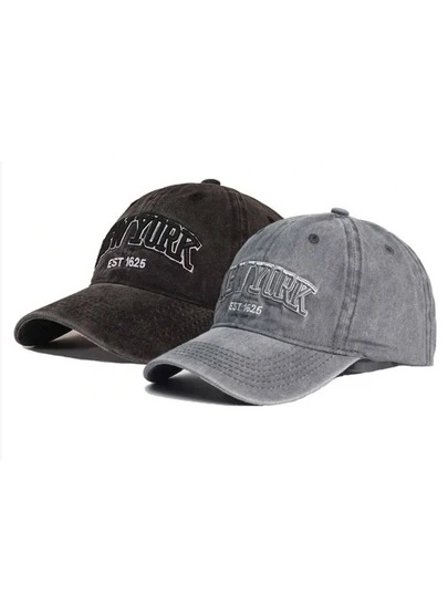 2 piezas Gorras bordadas retro y gorras con parche absorbente de sudor para hombres y mujeres, aptas para todo el año, primavera, verano, otoño e invierno, con correa ajustable, adecuadas para el Día de San Valentín, bodas, Navidad, temporada escolar, Día del Padre, deportes al aire libre, viajes, protección solar, regalos esenciales para hombres y mujeres, personalizables, gorras de camionero disponibles en negro, rosa, morado y amarillo, accesorios casuales para la cabeza