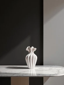 1 pieza Jarrón decorativo ondulado de estilo bohemio hecho a mano con abertura con forma de pétalo, decoración de escritorio minimalista para el hogar, regalo de estilo rústico para la sala de estar y el dormitorio - Multicolor - Ver 13