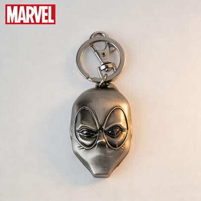  Marvel Officially Licensed Deadpool Mask Keychain (1 PC)- Zinc Alloy - Decoration For Backpacks & Car Keys Perfect Gift For Friends & Marvel Fans