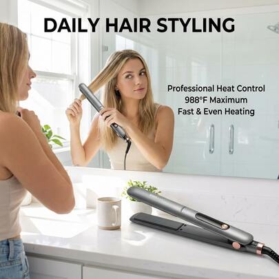  SOKANY SK-1924 3-In-1 Multifunctional Hair Straightener & Curler, Alloy Material, Heat Conduction Diameter 21mm-30mm, Uniform Heating, Reduces Hair Damage, Smart Temperature Control Straightener, Lightweight Design For Easy Portability, Easily Create Daily Hairstyles, Suitable For Both Straightening And Curling