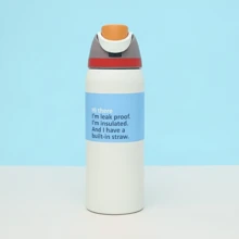 Botella de Agua Térmica Inoxidable 24oz 32oz con Pajita Libre de BPA Unisex Termo Portátil para Café Caliente y Frío Ideal Fitness Ciclismo Camping Senderismo Antifugas Varios Colores Regalo Halloween Navidad - Rosa roja - Ver 9