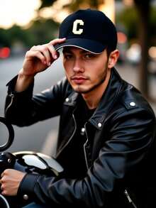 1PC Unisex Personalized A-Z Letter Extra Long Brim Sandwich Baseball Cap, Soft Breathable Adjustable Dad Hat,Versatile For Hiking, Beach,Work Commute, Sports Activities & Casual Outfits - Black - View 6