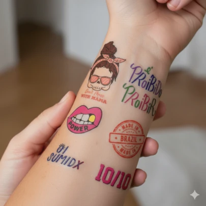 Kit Adesivos Corporais para Carnaval Removível Festas