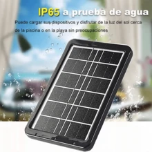 BOSSNEY Panel de carga solar portátil 12 W,Sistema solar compacto, multiinterfaz, para acampadas al aire  viajes por carretera, carga rápida de emergencia Soporte plegable universal para teléfono, sistema de carga móvil Fuente de alimentación solar de voltaje estable" - Negro - Ver 4