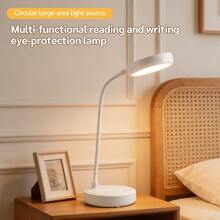 LED Desk Lamp With 3-Level Dimmer, Flexible Gooseneck, Eye-Caring Table Light, USB Powered, Switchable White To Warm Illumination, Ideal For Home Office Reading And Studying - Trắng - Xem 2