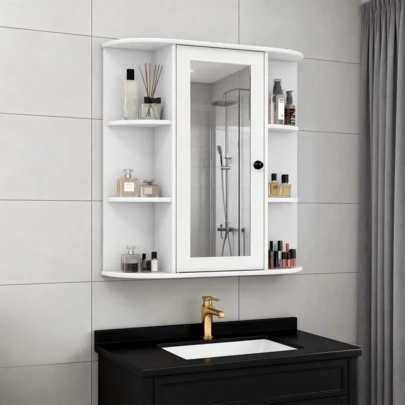 Espejo Gabinete Armario De Pared Baño 77*15*72cm Blanco