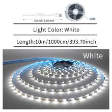 Strisce luminose a LED ad alta luminosità, alimentate tramite USB, con controllo a pulsante, strisce di illuminazione flessibili per decorazioni di sfondo, facile installazione, adatte per retroilluminazione TV, camera da letto, soggiorno, corridoio, cucina, decorazione fai-da-te - Bianco - Visualizzare 17