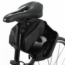 Large Capacity Bicycle Tail Bag Hard Shell Saddle Bag Adjustable Bracket Seat Cushion Tail Bag - Black - View 6