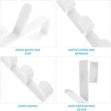 2 Pieces Adjustable Over Door Hanger Organizer, Stylish Door Hooks, Wall Mounted Utility Hooks, Plastic, Versatile Coat Organizer, Easy To Install Plastic Storage Hooks For Clothes, Bags And Accessories, White And Black, Versatile Bedroom And Home Organization Solution - Multicolor - View 5