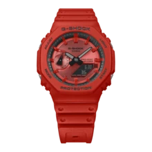 Casio 卡西欧 G-SHOCK 火焰红八角形腕表，防震 200 米防水 奢华运动男士腕表 GZXGA-2100RRB-4A - 均碼 - 查看 4