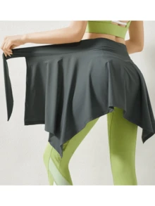 1pc Yoga Pants Cover Skirt, Slimming Quick-Dry One-Piece Concealed Buttocks Anti-Exposure Skirt, Half-Body Tennis Skirt - Multicolor - View 4