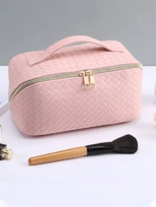 防水PU皮革化妆包，化妆品收纳包，便携式洗漱包，防水PU护肤包，大容量双层带隔层的化妆包，宽敞的带隔层的洗漱包，化妆旅行包，美容院装饰，厨房用品，浴室装饰，情人节礼物，伴娘礼物，生日礼物，圣诞礼物，旅行必备，女性旅行必备 - 彩色 - 查看 14