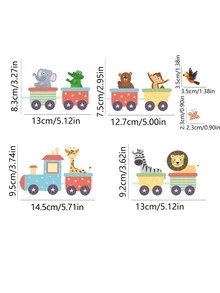 1pc Glow-In-The-Dark Cartoon Car & Animal Sticker, Luminous Wall Decal For Kids Room, Bedroom, Nursery, Wholesale - Multicolor - View 7