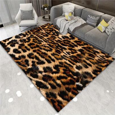 1 st mjuk tvättbar leopardmönstrad matta - Dekorativ matta för vardagsrum, sovrum, musikrum och spelrum - Elegant heminredning, dekorativ matta, sovrumsinredning, liten matta, matta, heminredning, vardagsrumsmatta, vardagsrums liten matta, sovrumsmatta, vardagsrumsheminredning, utomhusmatta, tvättbar matta