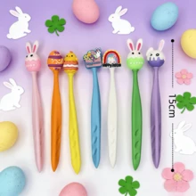 12片/24片卡通兔子和复活节彩蛋图案超大橡皮擦，高品质，清洁不留痕迹，适合学生、课堂奖励、节日、办公用品 - 復活節系列橡皮擦捲髮 - 查看 5