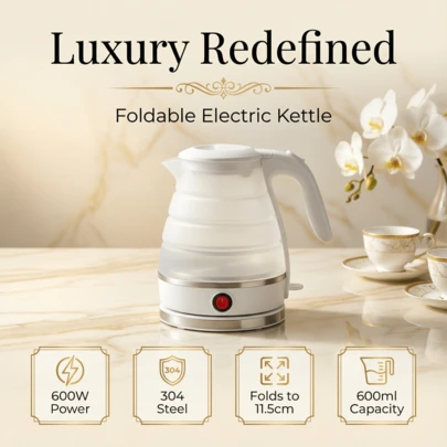 SOKANY 1个可折叠硅胶便携式电水壶，适合户外露营和徒步旅行，可折叠设计，易于收纳，可供2-3人使用。