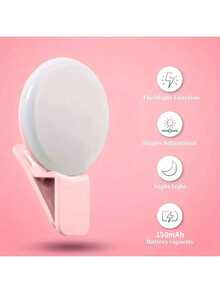 Mini Ring Light, Upgraded Small Clip-On Ring Light, Portable LED Phone Light, Adjustable Brightness - Multicolor - View 4