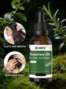 OUHOE Esencia y aceite de romero para el cuidado capilar: fórmula suave y sin alcohol de uso diario con una textura fresca y no irritante que suaviza y realza la belleza del cabello. Apto para todo tipo de cabello. - Esencia y aceite de romero para el cuidado del cabello - Ver 8
