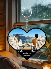 定制情侣祝福语亚克力钥匙扣，个性化钥匙扣，情侣钥匙扣，情人节礼物，生日礼物，周年纪念礼物，情侣礼物，家居装饰，纪念品，可爱，高品质，生日礼物，结婚纪念日纪念品 - 彩色 - 查看 7