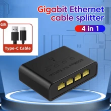 千兆网络交换机 100/1000Mbps 交换机 5 端口网络接口，支持 USB 线缆 RJ45 分线器适配器，办公应用 - 彩色 - 查看 2