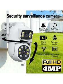1 Camera an ninh thông minh HD 2K, WiFi băng tần kép 2.4G/5G, theo dõi chuyển động AI, tầm nhìn ban đêm đầy đủ màu sắc, âm thanh hai chiều, xoay nghiêng thu phóng, điều khiển bằng ứng dụng di động, cảnh báo thông báo đẩy, hỗ trợ thẻ SD và lưu trữ đám mây (cần đăng ký), thích hợp để giám sát thú cưng/trong nhà/ngoài trời/gia đình. Cấp nguồn qua USB, không cần pin. - Nhiều màu A - Xem 10