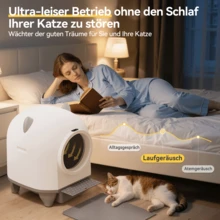 DEVOKO 90L Self-Cleaning Cat Litter Box – Automatic, Pet-Friendly Cat Litter Box With Cute Ear Design, 8.5-Liter Collection Container & App Control