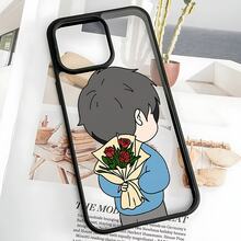 Patrón de Chico sosteniendo flores, Funda magnética de acrílico con acabado mate, compatible con la carga inalámbrica,Función de succión magnética,panel trasero rígido de acrílico	, Compatible con Apple 17Air/16E/15/14/13/12/11/XR/XS/PRO/PLUS/PROMAX/MINI, Galaxy S/A/M 26/25/24/23/56/55/54/53/36/35/34/33/32/16/15/14/13/12/06/05/04/03/02 FE/Plus/Ultra, Poco/Redmi/Note 13/12/11/10/9/8/X7/X6/X5/X4/M6/M5/M4/F7/F6/F5/C75/C65/C40, G84/82/71/54/52/51/34/24/22/13/04/E40/E22/E20/E14/Edge30,Infinix Note40|Hot30|Gt20, Esta Funda es Ideal Para Uso Diario y También un Regalo Perfecto Para Amigos o Pareja - Verde - Ver 4
