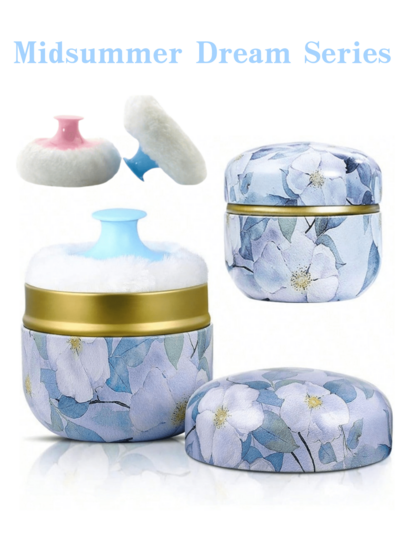 1 Set 80g Valentine's Day Style Loose Powder Container With Large Powder Puff (Powder Not Included), Body Powder Compact And Loose Powder Container, Puff And Powder Box Suitable For Bathing And Travel, Makeup Sponge, Perfect Gift, Ideal For Christmas, Holiday, Halloween, Room Decor, Included In Holiday Gift Guide, Halloween Candy Box, New Year Gift, Cosmetic Storage Box, Valentine's Day Gift, Mother's Day Gift, Bedroom Essential, Travel Product